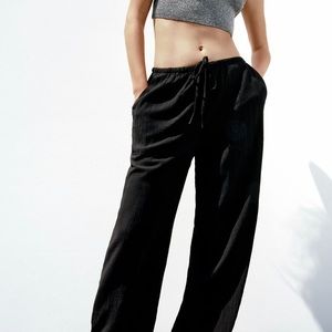 Zara full length drawstring waist pants